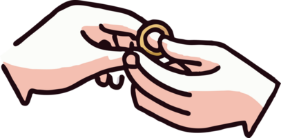 Putting a ring to lover's hand png graphic clipart design