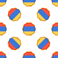 Pattern cookie with flag country Armenia in tasty biscuit png