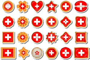 Homemade cookie with flag country Switzerland in tasty biscuit png