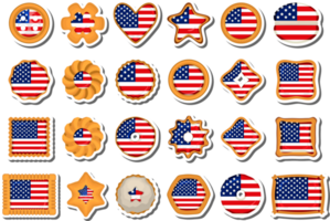 Homemade cookie with flag country USA in tasty biscuit png