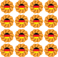 Pattern cookie with flag country Germany in tasty biscuit png