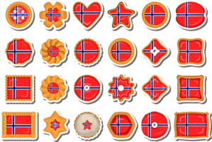 Homemade cookie with flag country Norway in tasty biscuit png