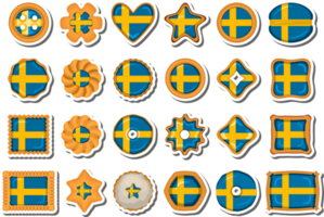 Homemade cookie with flag country Sweden in tasty biscuit png