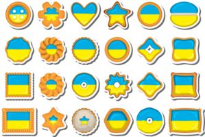 Homemade cookie with flag country Ukraine in tasty biscuit png