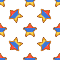 Pattern cookie with flag country Armenia in tasty biscuit png