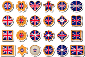 Cookie with flag country Great Britain in tasty biscuit png