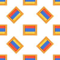 Pattern cookie with flag country Armenia in tasty biscuit png