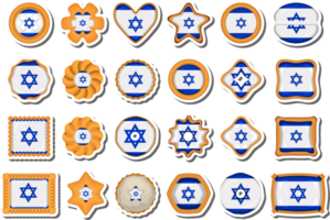 Homemade cookie with flag country Israel in tasty biscuit png