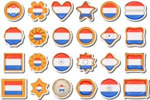 Cookie with flag country Netherlands in tasty biscuit png