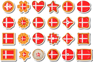 eigengemaakt koekje met vlag land Denemarken in smakelijk biscuit png