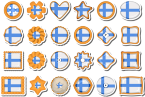 eigengemaakt koekje met vlag land Finland in smakelijk biscuit png