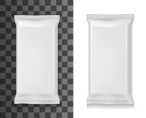 White package mockup, sachet or pouch template