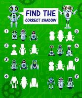 Find the correct robot shadow kids vector riddle