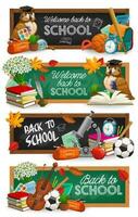 Back to school education banner with owl and books vector