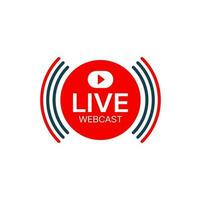 Live webcast icon or online webinar button vector