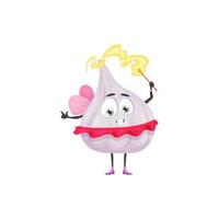 Cartoon garlic fairy funny vector character