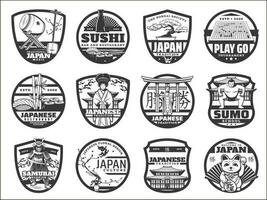 Japanese tradition, culture, travel and food vector