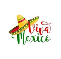 Viva México, mexicano sombrero sombrero vector