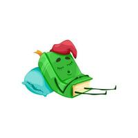 Sleeping or resting book cartoon character mascot vector