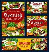 Español cocina alimento, restaurante platos vector