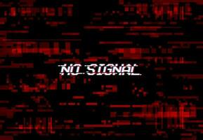 Glitch screen no signal TV noise VHS digital pixel vector