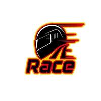 Car race rally, motocross speedway racer helmet vector