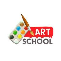 Painting art school, artist watercolor paint brush vector