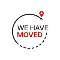 We have moved icon or sign, business new location vector