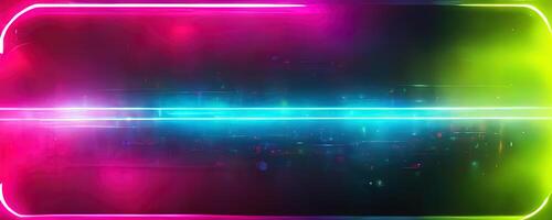 illustration of gaming background abstract, cyberpunk style of gamer wallpaper, neon glow light of sci-fi. Glowing iridescent neon lights for both light and dark backgrounds. photo