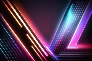 abstract futuristic colorful background with lights, . abstract futuristic neon background with glowing ascending lines. Fantastic background for gamer or slide show photo