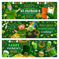 Saint Patricks day, Leprechauns treasures and beer vector