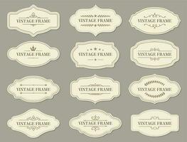 Vintage retro borders and frames, ornate labels vector