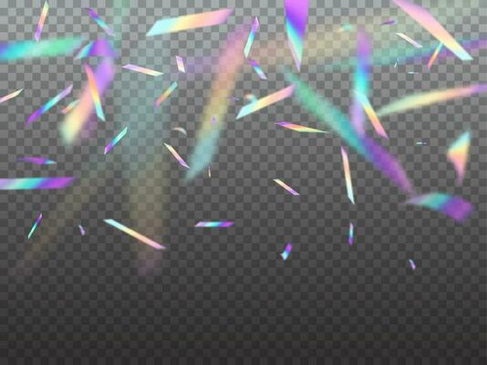 Holographic falling confetti glitters with bokeh