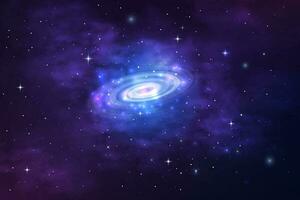Spiral galaxy in space nebula, stardust, universe vector