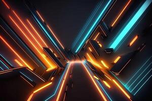 abstract futuristic colorful background with lights, . abstract futuristic neon background with glowing ascending lines. Fantastic background for gamer or slide show photo