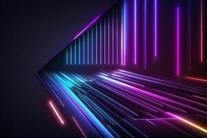 abstract futuristic colorful background with lights, . abstract futuristic neon background with glowing ascending lines. Fantastic background for gamer or slide show photo