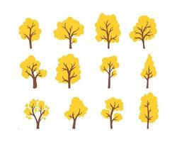 Vector autumn tree isolated on white background