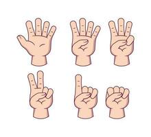 illustration finger gesture counting vector