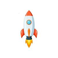 Vector rocket isolated on white background