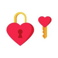 heart shaped lock and key vector