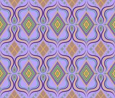 Colorful ethnic folk geometric seamless pattern in purple vector illustration design for fabric, mat, carpet, scarf, wrapping paper, tile and more