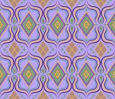 Colorful ethnic folk geometric seamless pattern in purple vector illustration design for fabric, mat, carpet, scarf, wrapping paper, tile and more