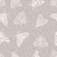 Moths seamless pattern in pastel colors. Elegant design for fabric, home textile, wrapping paper, cover vector