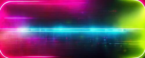 illustration of gaming background abstract, cyberpunk style of gamer wallpaper, neon glow light of sci-fi. Glowing iridescent neon lights for both light and dark backgrounds. photo