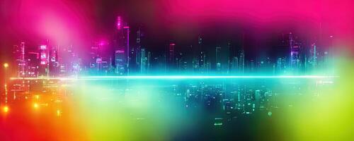 illustration of gaming background abstract, cyberpunk style of gamer  wallpaper, neon glow light of sci-fi. Glowing iridescent neon lights for  both light and dark backgrounds. Generative AI 23486370 Stock Photo at  Vecteezy