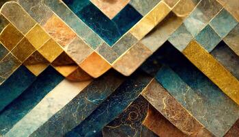 Marble effect background or texture. Spectacular abstract glistening golden solid liquid waves. Swirling golden and blue pastel pattern, shining golden color, marble geometric, photo