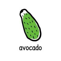 garabatear verde aguacate mano dibujado color vector ilustración aislado en blanco antecedentes