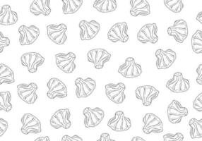 Khinkali seamless pattern. Beautiful vector doodle seamless pattern with khinkali. Suitable for wallpapers, web page backgrounds, surface textures, textiles.