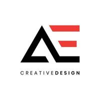 Abstract modern letter AE logo design vector illustration