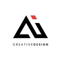 Creative simple modern initial AI logo design vector